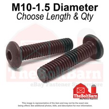 M10-1.5 CL12.9 Coarse Button Socket Cap Screws Black Oxide (Pick Length & Qty) picture