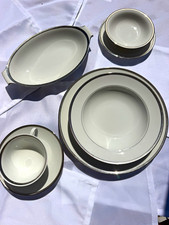 Rosenthal Germany 67 Pc Fine China Dinnerware Set Guilloché Platinum Border picture