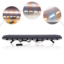 104LED Amber+White Strobe Light Bar Emergency Warn Beacon Tow Truck Response 47
