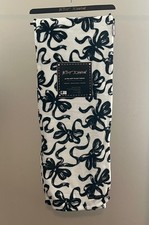 Betsey Johnson White/Black Bow Themed Ultra Soft Plush Throw 50