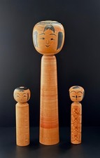 Vintage Japanese Dento Kokeshi Dolls Tsuchiyu Hanamaki Schools Masters Signed picture