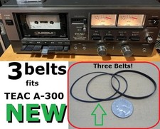 THREE BELTS FITS TEAC A300 A-300 CASSETTE PLAYER (3 NEW BELTS) picture