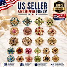 24pc Vintage Brooch Lot Mixed Alloy Rhinestone Crystal Pins Wedding Bouquet DIY picture