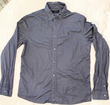 AllSaints Navy Blue Cotton Button Up  Work Shirt Size L Men’s picture