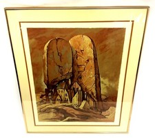 Samuel Bak Signed & Numbered 1/150 Print, Hebrew Village Commandments picture