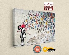Banksy Butterfly Print Urban Art Canvas Print Home Office Wall Decor picture
