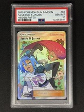 PSA 10 Jessie & James Hidden Fates Pokémon TCG 68/68 Holo Full Art Ultra Rare picture