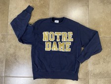 VTG Champion Reverse Weave Notre Dame Sweatshirt Blue Sz M Pullover Shamrock picture