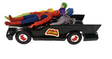 Vintage Mego WGSH 1974 Batmobile & 4 Action Figures Lot Batman Joker Spider-Man picture