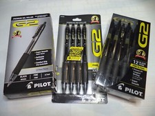 12 Pilot G-2 G2 Retractable Gel ROLLER Pens Fine Point 0.7mm BLACK 31136 31020 picture