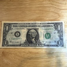 Series 2013 $1 Bill Complete Offset Printing Error - Quad Double Fancy Serial picture