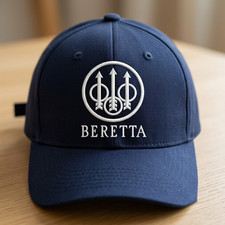 Beretta Trident Logo Embroidered Baseball Cap Navy Blue Adjustable Hat picture