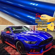 Premium Super Gloss Metallic Blue Vinyl Film Wrap Sticker Decal Air Bubble Free picture