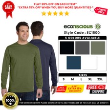 Econscious EC1500 Men's Organic Ringspun Cotton Long Sleeve Tee Classic T-Shirt picture