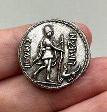 rare unidentified ancient kushan solid ar silver hammered drachm coin picture