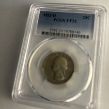 1932 D WASHINGTON QUARTER PCGS VF25 picture
