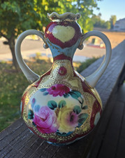 Antique Japanese Nippon Moriage  Porcelain Vase dates (Circa 1891-1921) picture