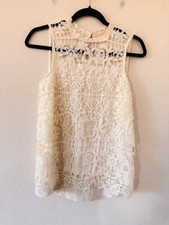 Maurice’s Crochet Cream Blouse Size S picture