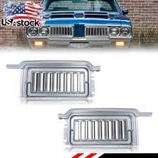 Pair Silver Front Bumper Grill Grille For 1970 Oldsmobile Cutlass / 442 / F85 picture