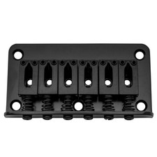 Musiclily Black 52.5mm 6 String Fixed Saddle Hardtail Bridge For ST Tele Guitar picture