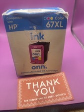 ONN New  HP 67XL Tri-Color Ink Cartridge Compatible Exp 08/2026 Open Box picture