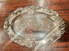 Antique E.G. Webster & Son Silverplate tray with grape motif trim  picture
