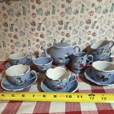 Antique German Child’s Tea Set Hand Painted With Children.  Very Rare ,Valuable picture
