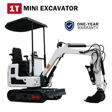Mini Excavator 1 Ton B&S Gas Engine 13.5hp Tracked Digger Hydraulic Thumb Clamp picture