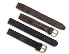 Genuine Lizard Leather Watch Strap size 16mm open Ended Black,Brown picture