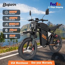 Bopzin Adult Electric Dirt Bike 3000W Peak 60V 35Ah 45MPH 7-Speed Off-Road Ebike picture