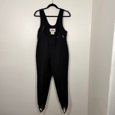 Vintage Obermeyer Black Ski Bib Overalls Women's Size 10R Wool Blend Made in JP picture