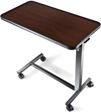 Adjustable Overbed Bedside Table with Wheels, Bed Desk, Over The Bed Table picture