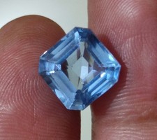 A+ Excellent Asscher  5.75 Ct Loose Gemstone Brazilian Natural  Blue Aquamarine picture