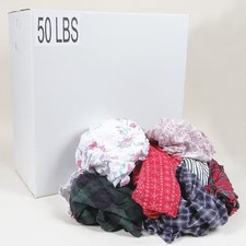 Zoro Select G303050pc Cotton/Polyester Cloth Rags, 50 Lb Box, Sizes Vary,, picture