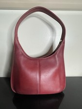 Coach 9025 Ergo Hobo Zip Shoulder Bag Red Vintage Old Coach Cowhide Women picture