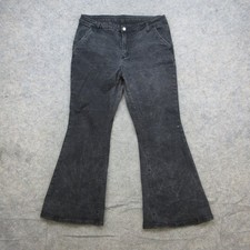 SHEIN CURVE Jeans Women's Gray 3XL Flare Leg High Rise Stretch Acid Wash picture