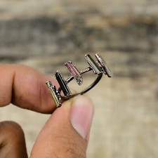 Multi Tourmaline Rough Electroformed Adjustable Ring Size Adjustable Copper picture