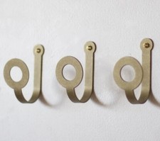 Set of 6 Vintage Solid Brass Wall Hooks Decorative Towel Coat Hanger DIY Hardwar picture