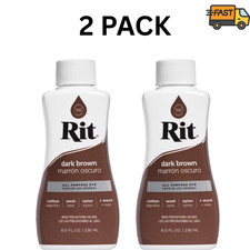 2 Pack Rit Dark Brown Liquid Fabric Dye 8 oz All Purpose Dye picture