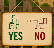 Crude Funny Bathroom Sign Wood Prank Childish Adult Humor Message picture
