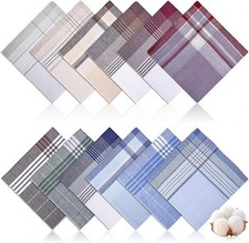 12 Pack Men'S Handkerchiefs 100% Cotton Handkerchief for Men Classic Assorted 16 picture
