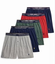 Men’s Polo Ralph Lauren Classic Fit Knit Boxers 5 Pack 100% Cotton Size Large picture