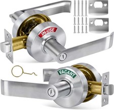 2Pcs Commercial Bathroom Door Handle, Vacant Occupied Bathroom Lock| Indicato... picture