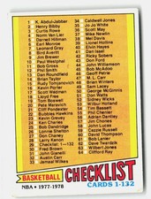 1977-78 Topps #29 Checklist 1-132 picture