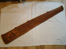VINTAGE BOYT TOOLED LEATHER WOOLED ZIPPERED RIFLE CASE  52
