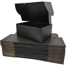 30 PCS Black Corrugated Cardboard Mailer Packaging Shipping Boxes 9x6x4 Inch picture