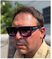 Jacques Marie Mage HEMMINGS sunglasses Size 55 口 22-146 Black Thick Square New picture