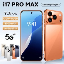Unlocked Phone - I17 Pro Max 5G,  8GB+256GB Dual SIM Cell Phone，6.8