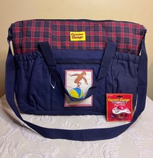NWOT RARE VTG “Curious George” Diaper Bag & Accessories + Matching Pacifier picture