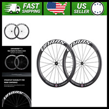 Winspace 700C Carbon Fiber Road Bike Wheelset, 50mm Disc Tubeless Ready picture